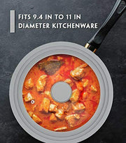 Universal Lid for Pots Pans Skillets, Glass with Silicone Rim 9-11 inch Cookware