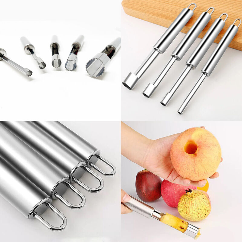 5-Piece Stainless Steel Fruit Corer & Pitter Set – Apple, Pear & Cherry Seed Remover Tools