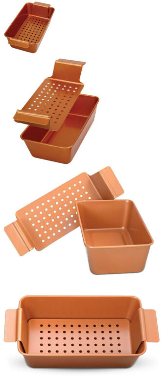 Nonstick Meatloaf Pan with Removable Tray – Copper Coated Bakeware