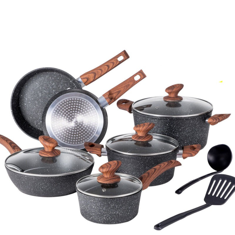 12-Piece Nonstick Pots and Pans Set – Granite Coated Induction Cookware Set