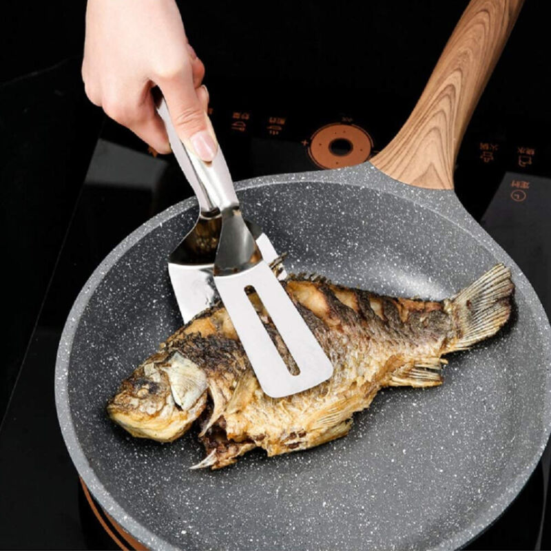 Heavy Duty Stainless Steel Kitchen Tongs – Multipurpose BBQ, Steak, Bread & Serving Food Clamp
