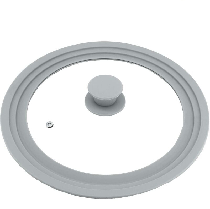 Universal Glass Pot Lid with Silicone Rim – Heat Resistant Replacement Cover for Pots, Pans & Skillets 9-11 Inch