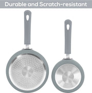 Nonstick Cookware Saucepan Set 1 Quart and 2 Quart with Glass Lid