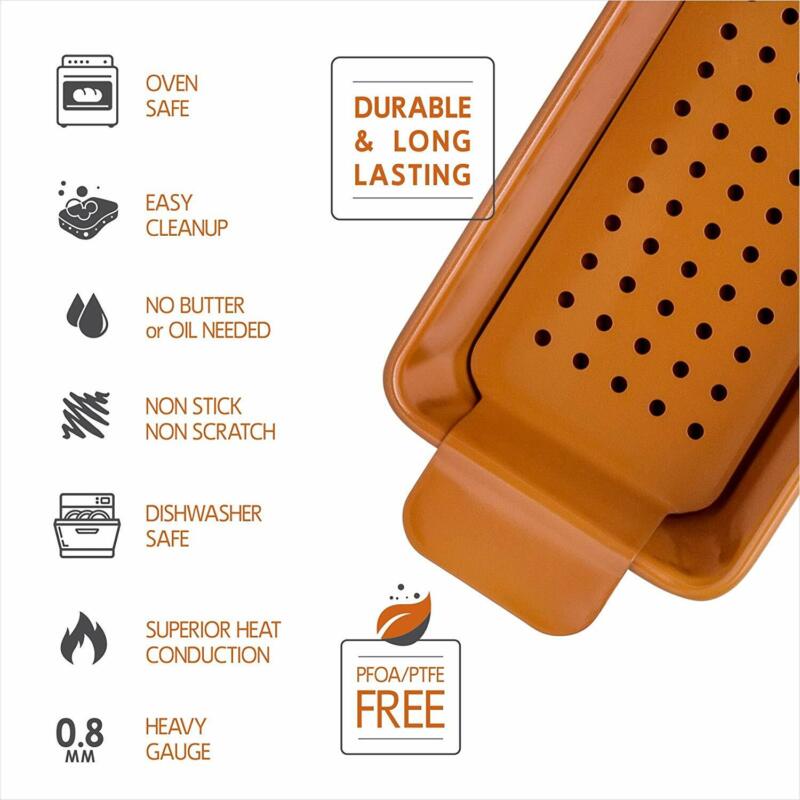 Nonstick Meatloaf Pan with Removable Tray – Copper Coated Bakeware