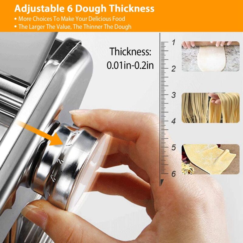 Manual Pasta Maker Machine – Stainless Steel Noodle Roller & Cutter for Spaghetti, Fettuccine & Ravioli