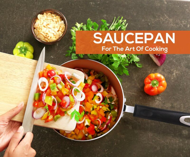 Nonstick Cookware Saucepan Set 1 Quart and 2 Quart with Glass Lid