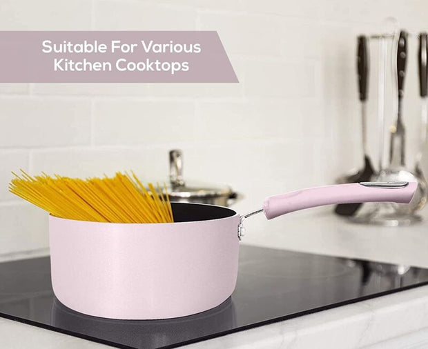 Nonstick Cookware Saucepan Set 1 Quart and 2 Quart with Glass Lid