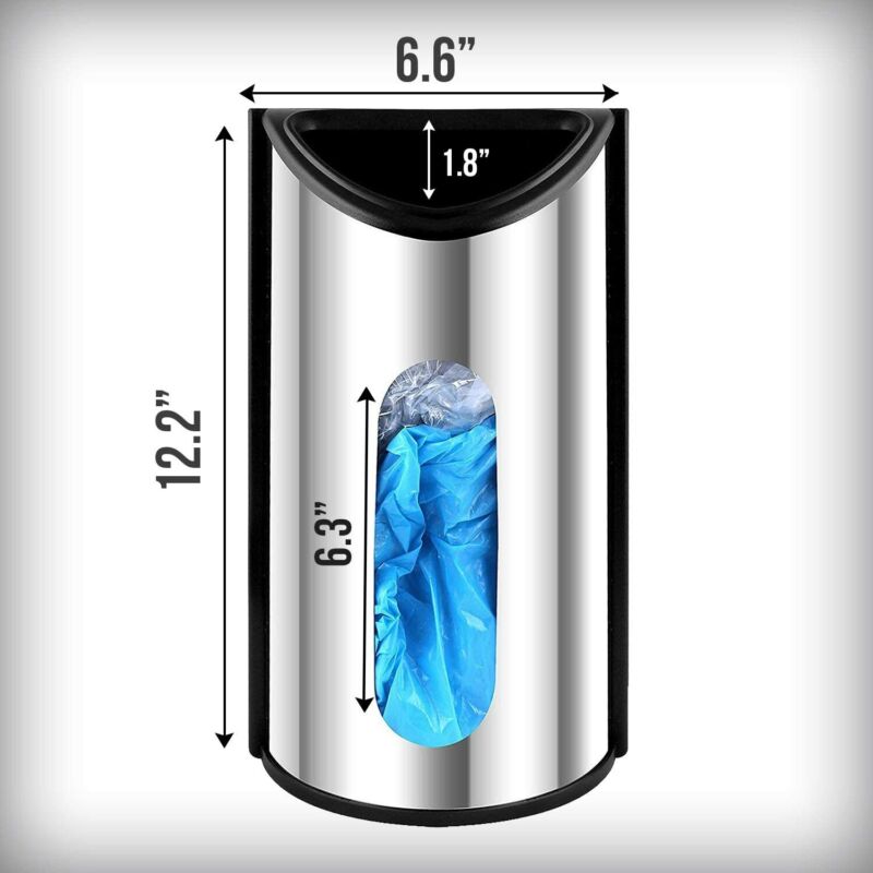Wall Mount Plastic Bag Holder & Dispenser – Stainless Steel Grocery Bag Storage Organizer