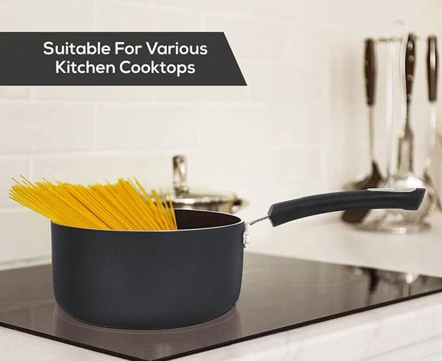 Nonstick Cookware Saucepan Set 1 Quart and 2 Quart with Glass Lid