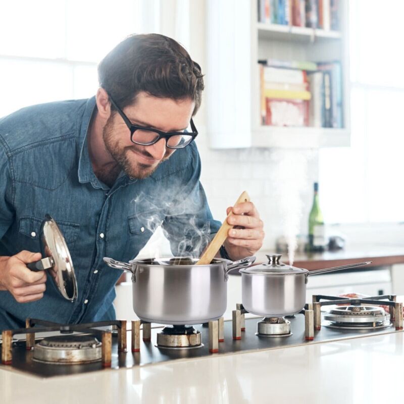 7-Piece Stainless Steel Cookware Set – Induction Ready Pots, Pans & Saucepan Set