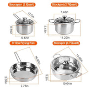 7 Pieces Complete Stainless Steel Cookware Set