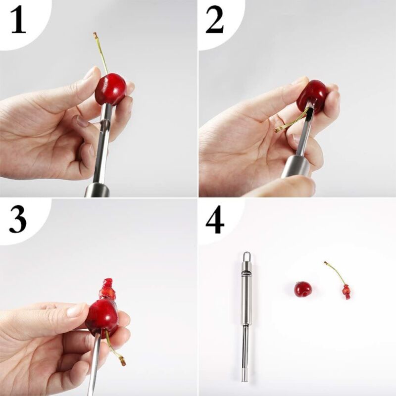 5-Piece Stainless Steel Fruit Corer & Pitter Set – Apple, Pear & Cherry Seed Remover Tools