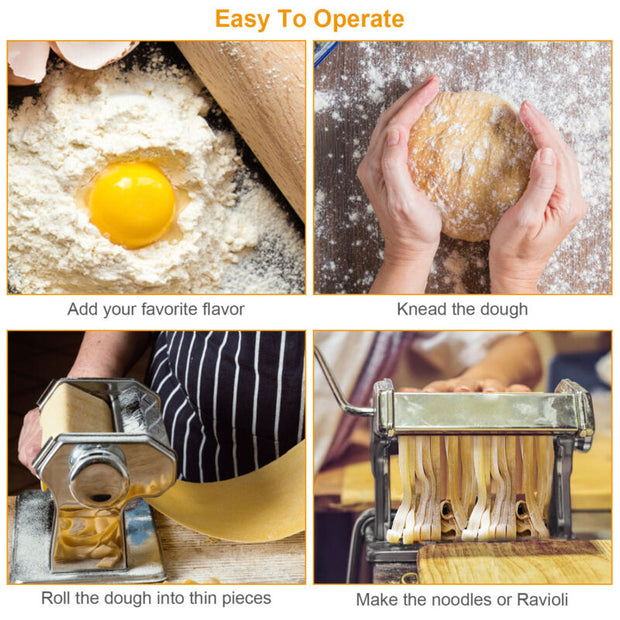 Pasta Maker Machine- Roller, Cutter, Noodle Maker for Spaghetti/Ravioli/Fettuccine