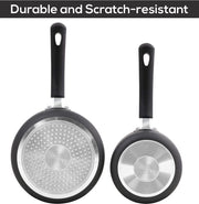 Nonstick Cookware Saucepan Set 1 Quart and 2 Quart with Glass Lid