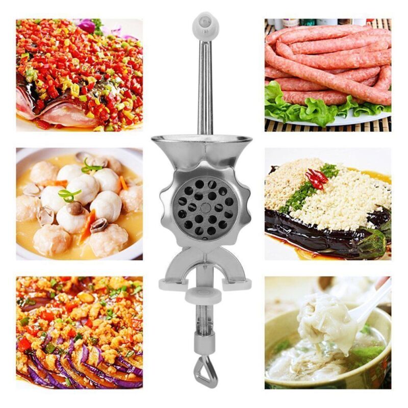 Heavy Duty Manual Meat Grinder & Sausage Stuffer – Hand Crank Meat Mincer Machine for Home Kitchen