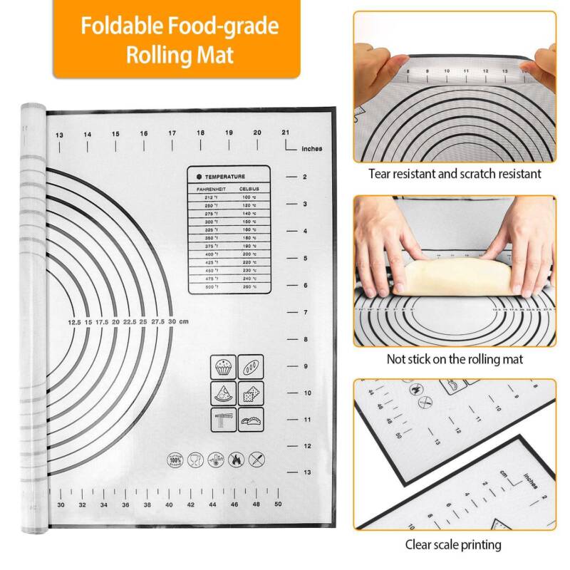 Adjustable Stainless Steel Rolling Pin Set – Dough Roller with Thickness Rings & Silicone Pastry Mat
