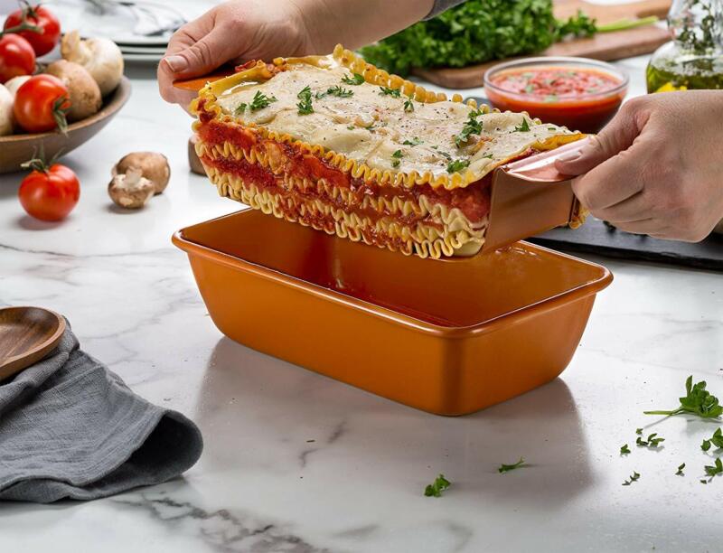 Nonstick Meatloaf Pan with Removable Tray – Copper Coated Bakeware