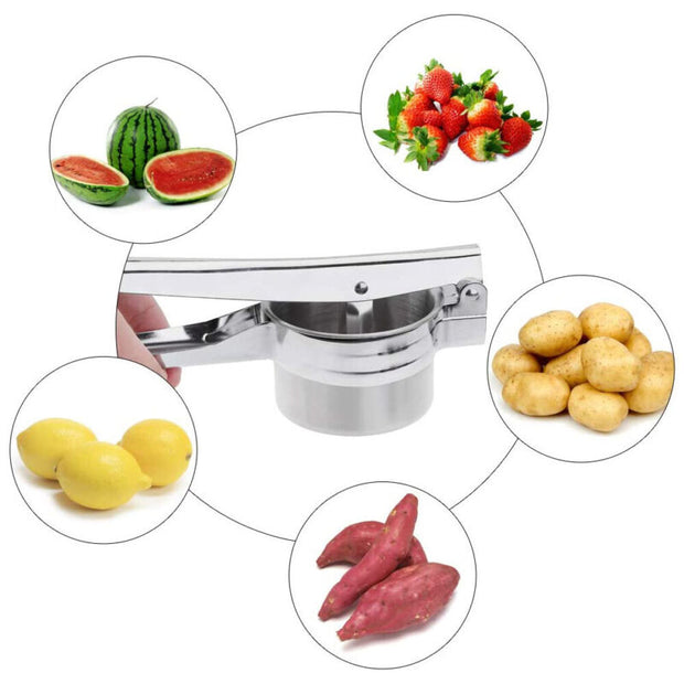 Stainless Steel Cheese, Potato Ricer, Masher, Presser With 3 Discs