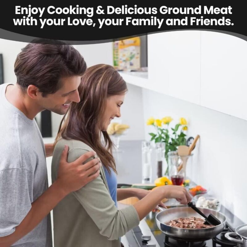 5-Blade Meat Chopper & Hamburger Masher – Heat Resistant Ground Beef Mixer Tool
