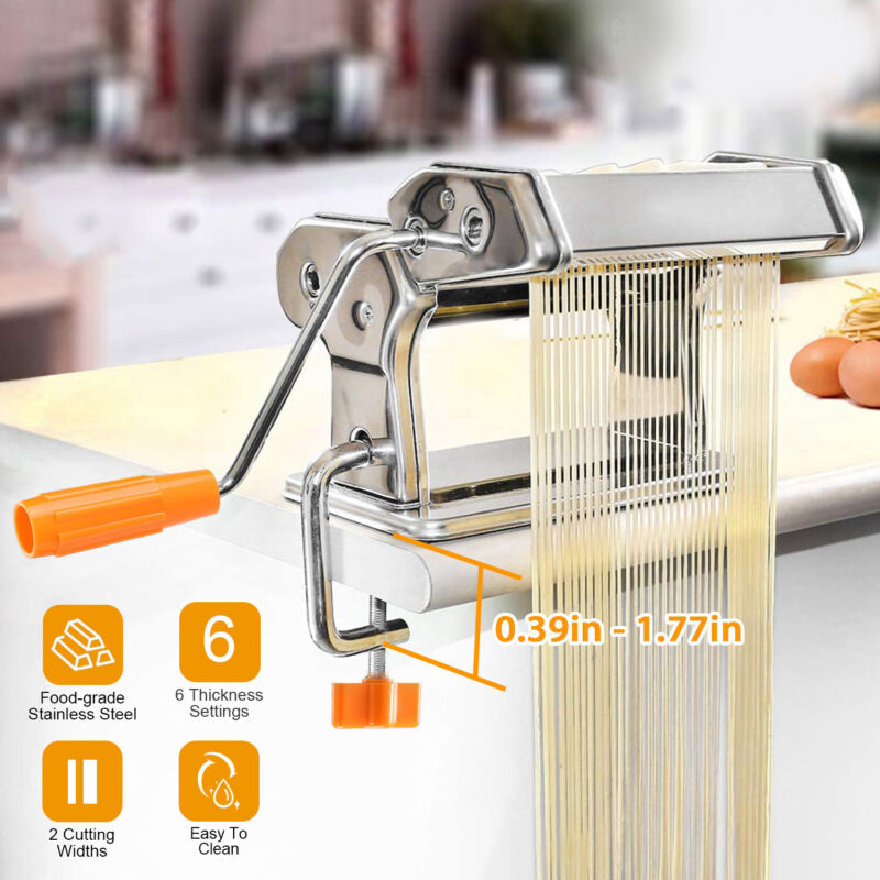 Pasta Maker Machine- Roller, Cutter, Noodle Maker for Spaghetti/Ravioli/Fettuccine