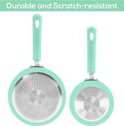 Nonstick Cookware Saucepan Set 1 Quart and 2 Quart with Glass Lid