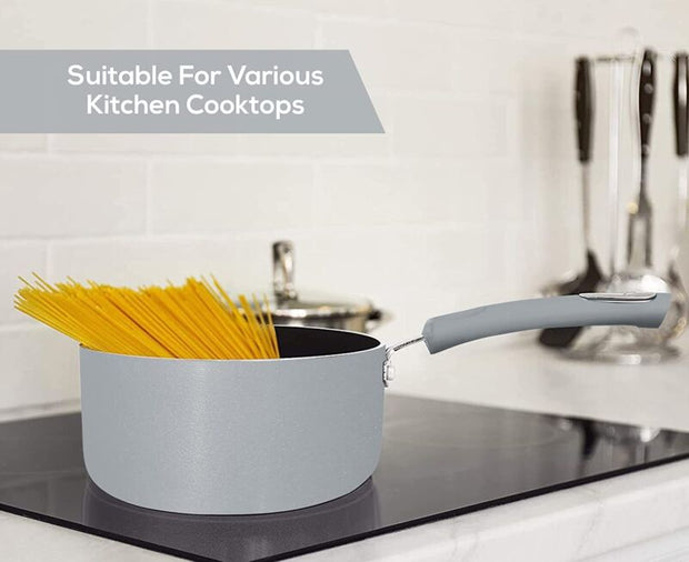 Nonstick Cookware Saucepan Set 1 Quart and 2 Quart with Glass Lid