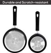 Nonstick Cookware Saucepan Set 1 Quart and 2 Quart with Glass Lid