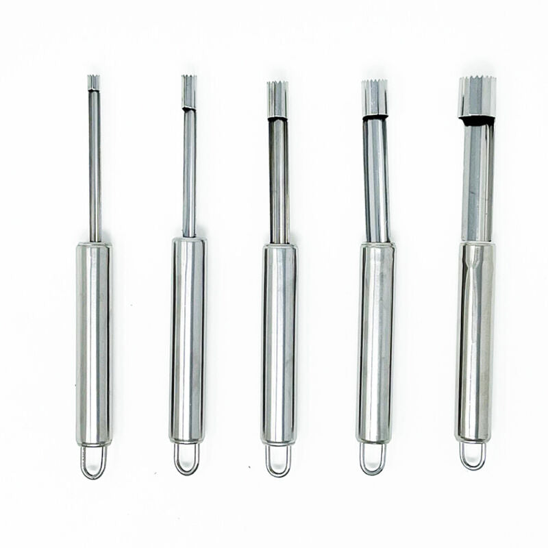 5-Piece Stainless Steel Fruit Corer & Pitter Set – Apple, Pear & Cherry Seed Remover Tools