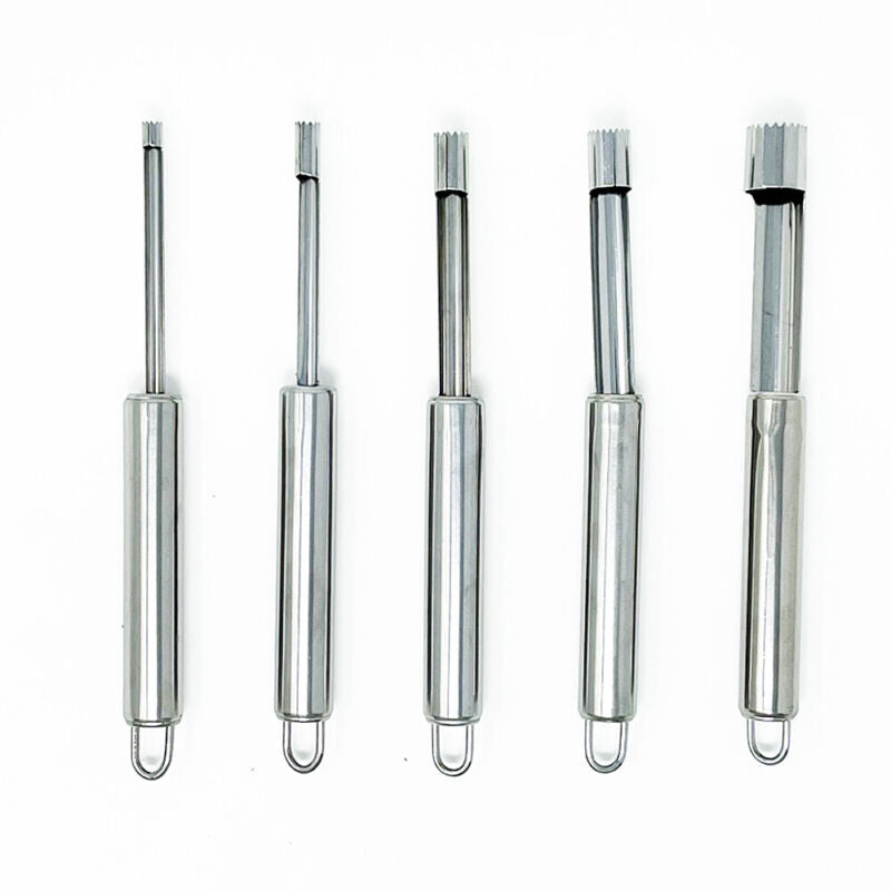 Set of 5 Stainless Steel Corers, Pitters And Seed Removers