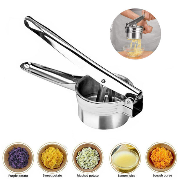 Stainless Steel Cheese, Potato Ricer, Masher, Presser With 3 Discs