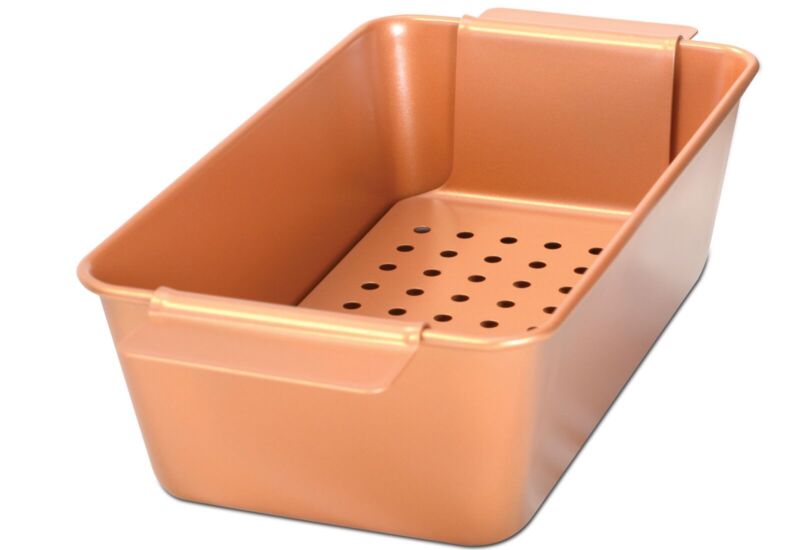 Nonstick Meatloaf Pan with Removable Tray – Copper Coated Bakeware