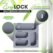 Ziplock Bag Organizer, 4 Separate Bamboo Food Storage
