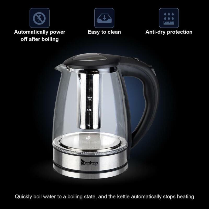 1200W 1.8L Electric Kettle Hot Water Boiler Auto Shut-off - LED