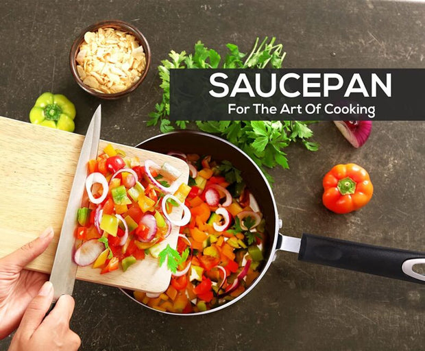 Nonstick Cookware Saucepan Set 1 Quart and 2 Quart with Glass Lid