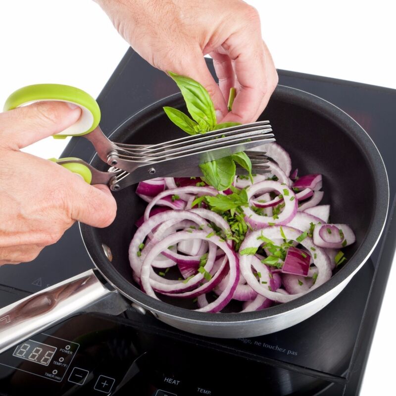 5-Blade Herb Scissors Set with Cleaning Comb & Cover – Multipurpose Kitchen Herb Cutter Shears