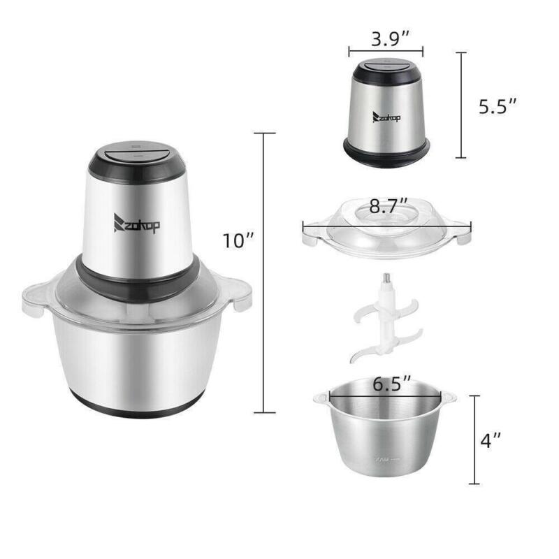 Electric 2L Food Chopper & Meat Grinder – Stainless Steel Meat Mincer Blender Processor