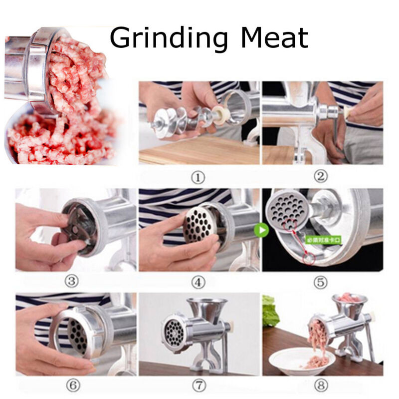 Heavy Duty Manual Meat Grinder & Sausage Stuffer – Hand Crank Meat Mincer Machine for Home Kitchen