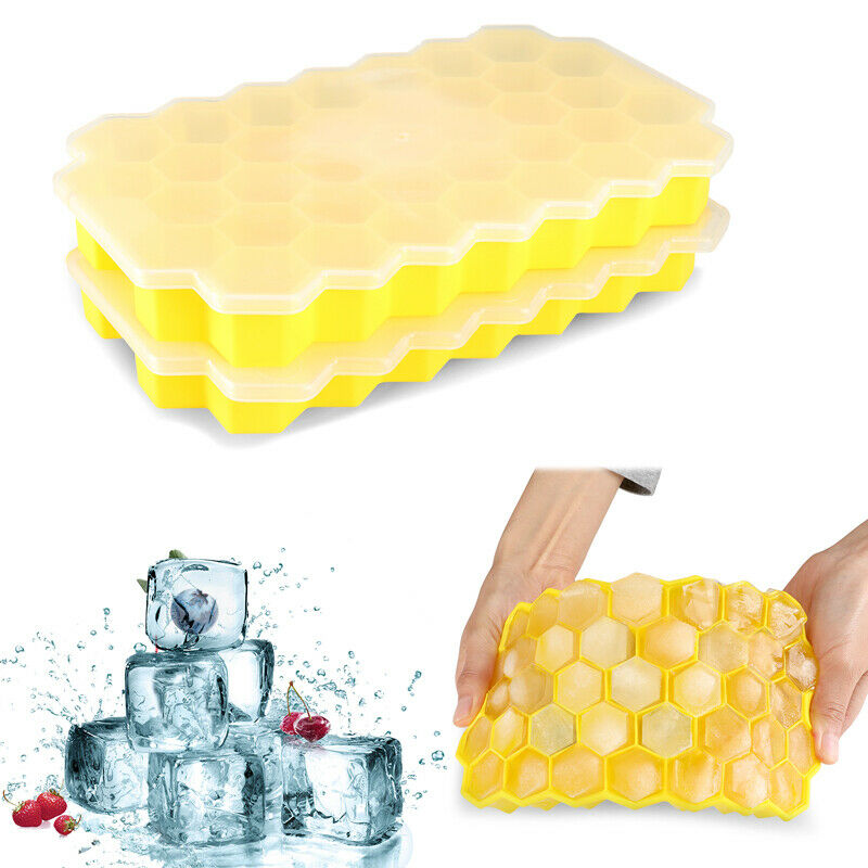 74 Case Silicone Ice Cube Tray With Lids 2-Pack