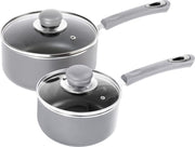 Nonstick Cookware Saucepan Set 1 Quart and 2 Quart with Glass Lid