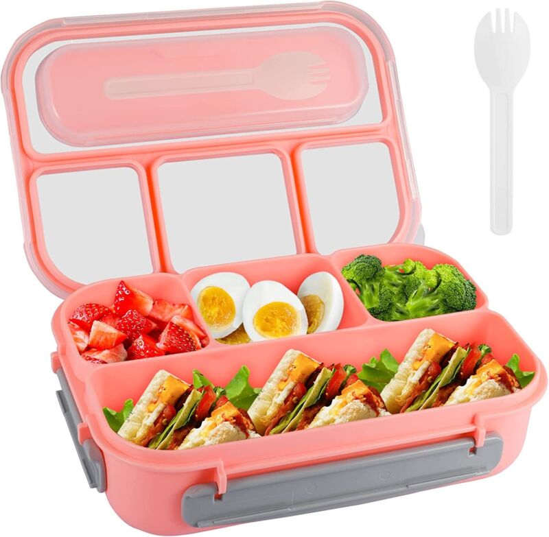 4-Compartment Bento Lunch Box for Adults & Kids – Leakproof Food Storage Container