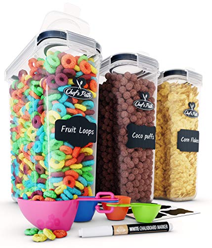 4L Airtight Food Storage Container Set – BPA Free Stackable Pantry Organizer with Locking Lid