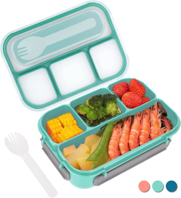 4-Compartment Bento Lunch Box for Adults & Kids – Leakproof Food Storage Container